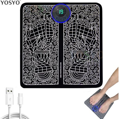 Coussin de massage électrique pour les pieds rechargeable par USB, noir (1/4)