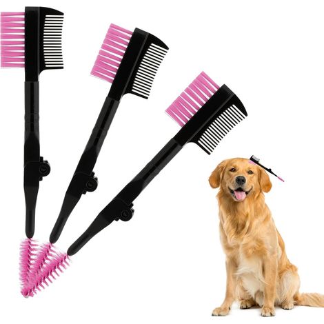Kit de toilettage pour chien (3 pièces) – Peignes pour le nettoyage des yeux et l'élimination des traces de larmes chez les petits animaux retire les croûtes, les sécrétions et les débris laissés par (1/5)