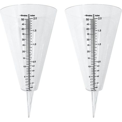 Pluviomètre, pluviometre Exterieur, 2 pluviomètres à cône Transparent avec Double échelle pour la Surveillance des précipitations dans Les Jardins, à lextérieur et sur Les balcons