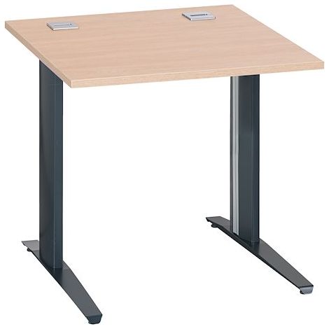 Bureau droit chêne clair L 80 cm piètement métal plus anthracite Essens - Maxiburo