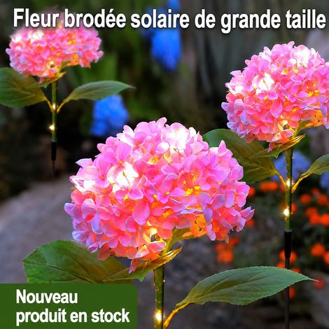 Lampe solaire d'extérieur grand hortensia pétales violets sur piquet réf 2644 38 × 8 × 7 cm 150 g – Livraison gratuite (1/5)
