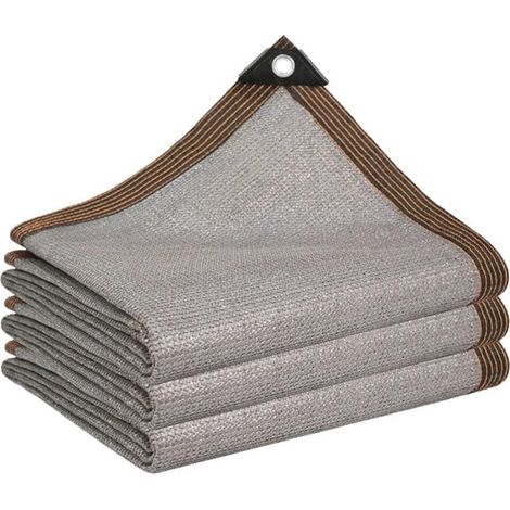 OBOSOE Vela ombreggiante perforata 2 pezzi 5 m x 5 m, tasso di ombra del 90%, adatta per piante, giardini e auto, grigia