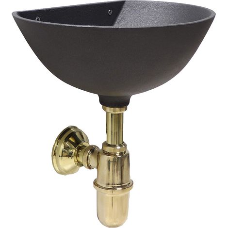 Vasca a muro modello 600 lavello fontana a parete grigio ghisa casa giardino balcone con sifone e piletta ottone lucido
