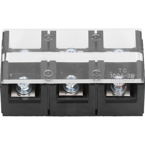 Bornier à vis à 2 rangées pour alimentation électrique avec couvercle AC600V 100ATC‑1003 (6 points de contact) (1/5)