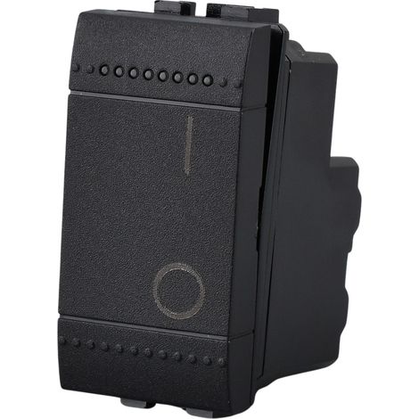 Serie Civile A2ZWORLD MBL Nero Compatibile Con Bticino Living International (Interruttore Bipolare 2P 16A)