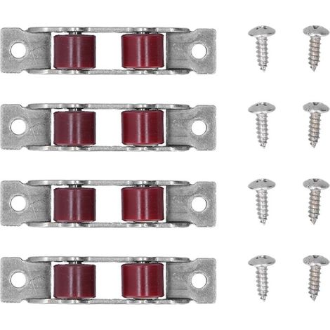 4 Ruote Finestra, Doppia Ruota con Viti per Porte e Finestre Scorrevoli - Hardware (1/5)