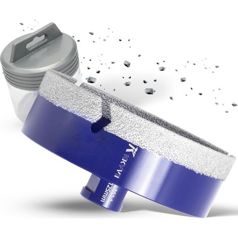 Carrelage Diamant 125mm Scie Cloche Diamantée Trépans de Forage Avec Brasé Sous Vide et Filetage M14 pour Granit Porcelaine Céramique Marbre, pour Meuleuse d'angle (1/5)