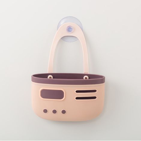 Support d'évier pour savon et éponge avec ventouse（rose） (1/5)