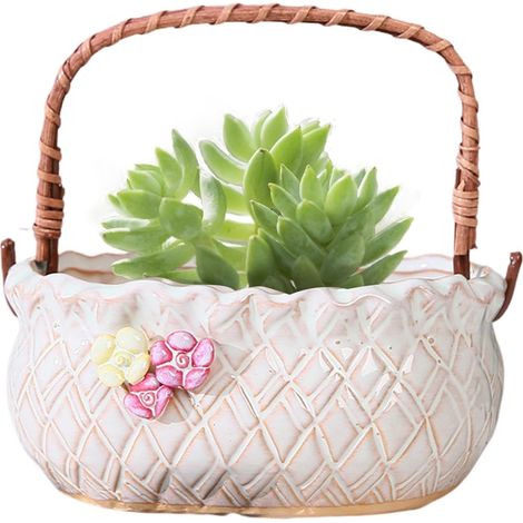 Pflanztopf Keramik Blumentopf mit Griff Blumentöpfe für