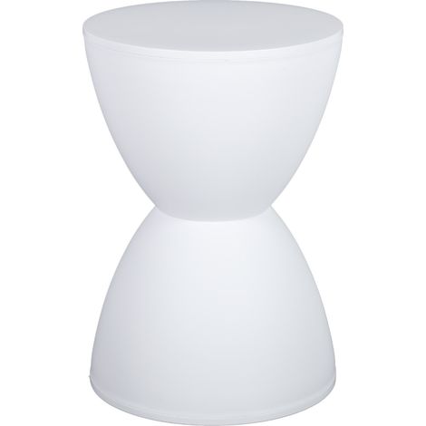 Tabouret rond moderne en forme de sablier, table d'appoint idéale pour se changer, usage domestique, 43 x 30 cm, blanc (1/5)