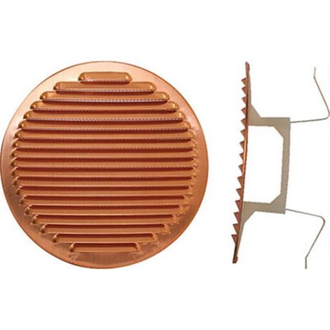 Rejilla de ventilación redonda con resorte de cobre 80x125 mm