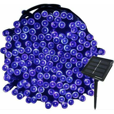 Blaue 22 m lange Solar-Lichterkette, 200 LEDs, 8 Lichter-Sets, Lichtergirlande, ideal für Party, Hochzeit, Geburtstag und Garten im Freien FLITI (1/4)