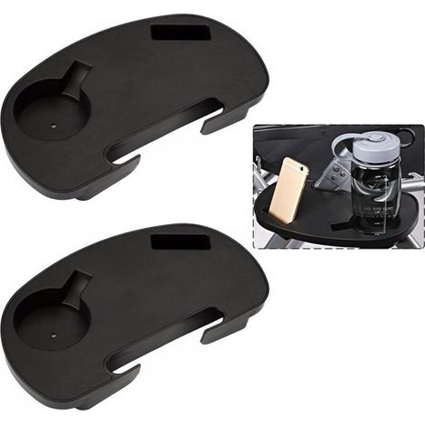 Lot de 2 Plateau Latérales de Chaise, Tablettes de Téléphone et Porte-gobelet, Facile à Clipser, Convient Portable pour Pêche Chaises Longues Camping Pique-Nique, Extérieur, Plage, Jardin (1/4)