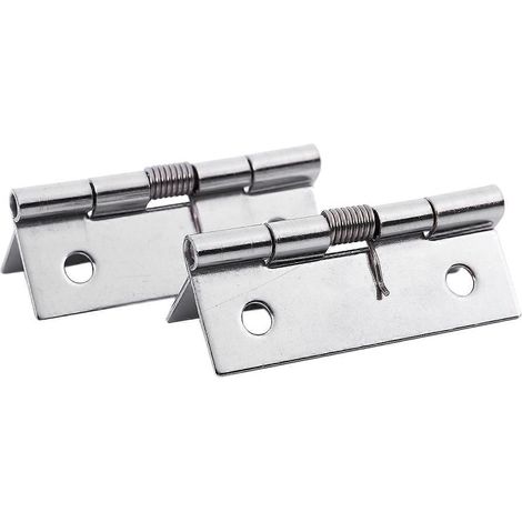 Meuble avec charnières à ressort 50 x 38 x 5 mm en acier inoxydable argenté (2 pièces) (1/4)