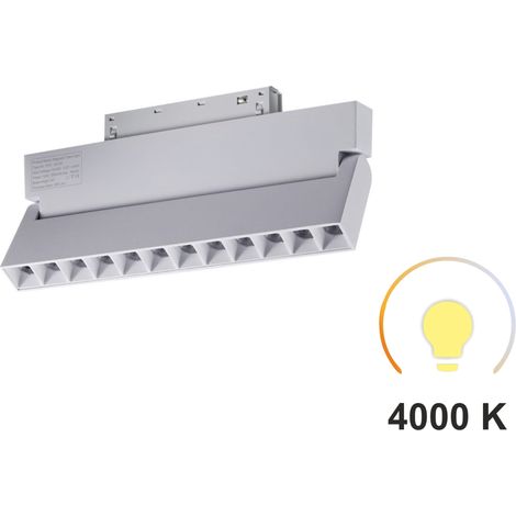 Faretto LED lineare bianco regolabile da 12W 4000K neutro per binari magnetici SMART TRACK 48VDC (1/5)