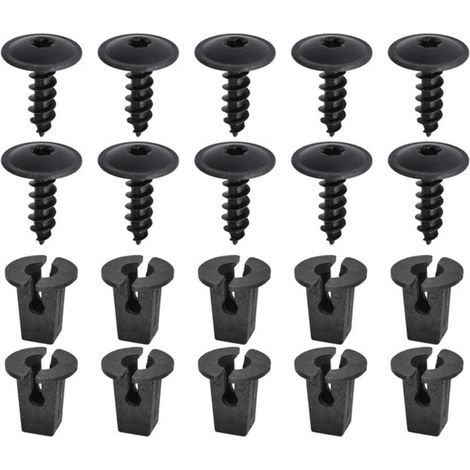 Ensemble de Clips de Fixation pour Voiture, 20 Pièces Vis Tôle Pour Garde, Clips Voiture Universel, Boue Voiture,Vis Ailes Sous Le Capot Du Moteur, Metal Fixations Bouclier De Pare-Chocs