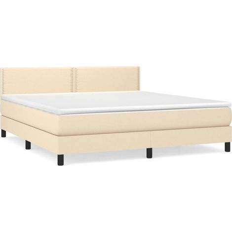 Maison Exclusive - Boxspringbett mit Matratze Creme 180x200 cm St
