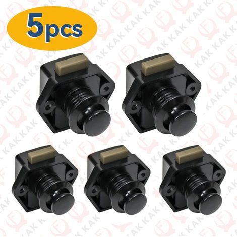 Kit de 5 serrures à bouton-poussoir pour camping-car, loquet de tiroir sans clé, ouverture de 20 mm. (1/5)