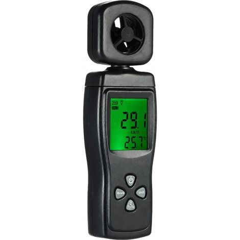 Anémomètre miniature SMART SENSOR avec écran LCD numérique rétroéclairé, mesure de la vitesse et de la température du vent, et affichage de la vitesse de l'air. (1/5)
