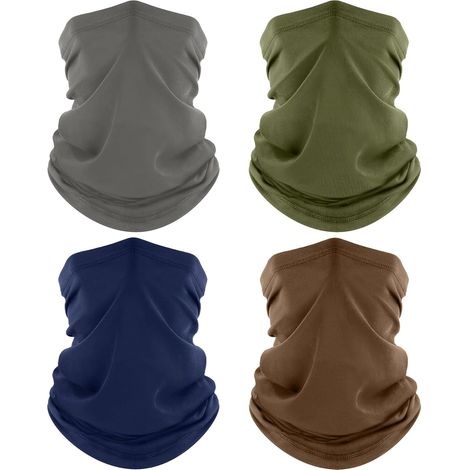 4 Pièces Cache-Cou, Tour de Cou Respirant Anti-UV Séchage Rapide, Bandana Multifonction pour Moto, Cyclisme, Homme et Femme (1/5)