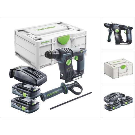 Taladro percutor a batería Festool BHC 18-Basic 18 V 1.8 J SDS Plus Brushless + 2x batería 4.0 Ah + cargador + systainer (1/5)
