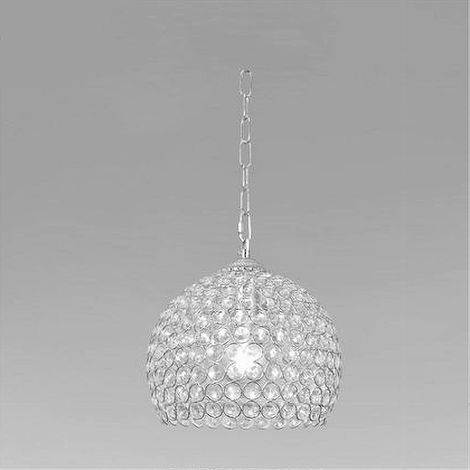 Cristaux De Dôme Rond à Lustre Rond Demi-sphère Lampe E27 Argent 32361 (1/3)