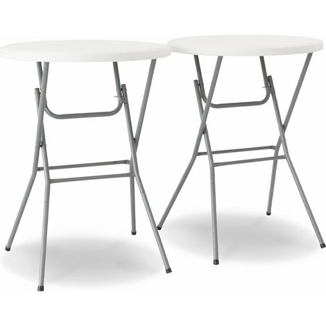 Lot de 2 tables hautes de réception – GALA – Mange debout. pliables. Ø80cm x 110cm (1/5)