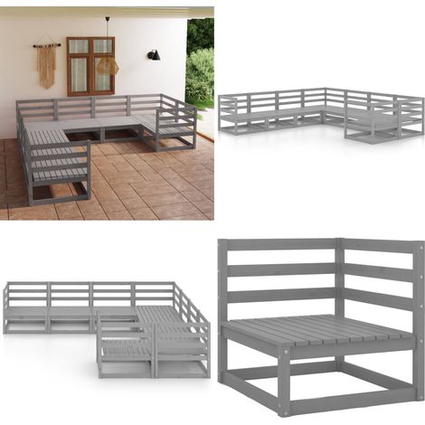 8-tlg. Garten-Lounge-Set Massivholz Kiefer - Garten Lounge Set - Kiefernholzmöbel - Outdoor Möbel - Gartenmöbel - Loungesessel - Home & Living (1/5)