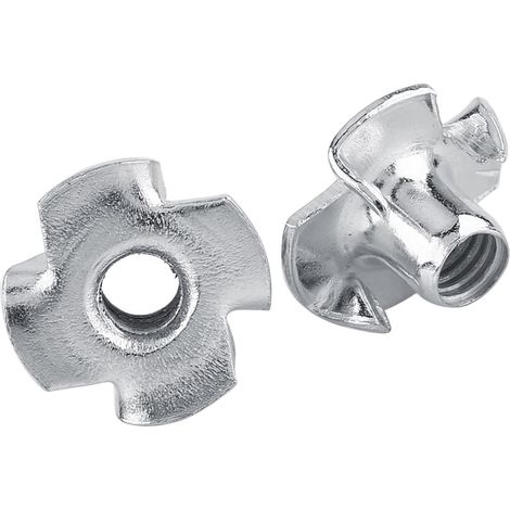 Écrou en T M8 Acier Carbone Galvanisé pour CNC Routeur Meubles Menuiserie Écrou à Quatre Griffes Fixation Robuste Bois (1/5)