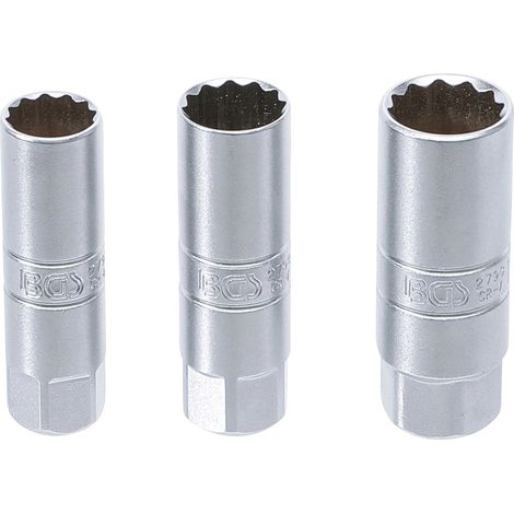 BUSSOLE PER CANDELE POLIGONALI SET 3 PZ ATTACCO 3/8” 14 - 16 - 18 mm BGS