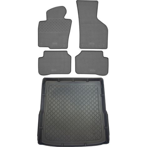 Ensemble de tapis de sol en caoutchouc pour Volkswagen Passat B7 Variant Kombi (5 portes) de 10.2010 à 11.2014 : tapis de sol de voiture et tapis de coffre. (1/5)