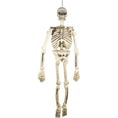 Décoration Halloween - PTIT CLOWN - Grand Squelette à Suspendre - 150 cm - Plastique Blanc