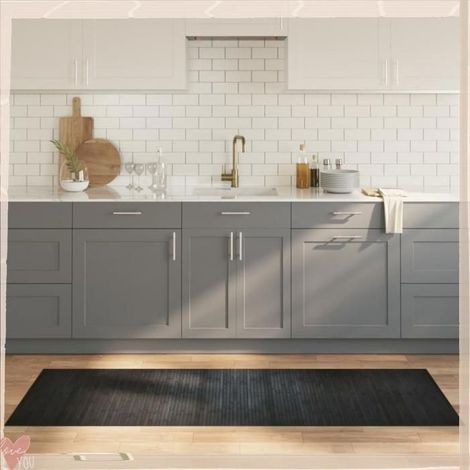 Tapis en bambou - VINGVO - 376748 - Gris - 70x200 cm - Antidérapant (1/5)