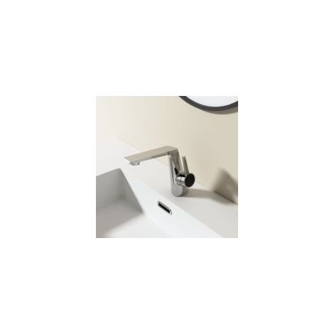 Robinet mélangeur chaud et froid avec tuyau d'eau, Chrome - Crezuo (1/3)