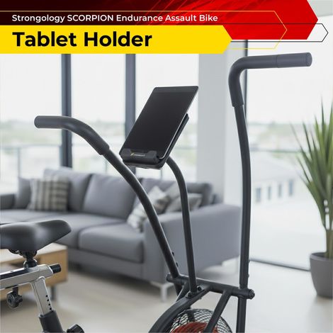 Strongology SCORPION Assault Bike - Compact Home Fitness Stationary Bike for Full Body Workouts with Smooth Fan Resistance and LCD Display