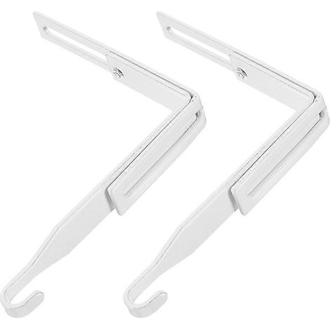 Lot de 2 crochets métalliques réglables à suspendre à une porte de placard pour cuisine-8.00X7.00X1.20CM-White (1/4)