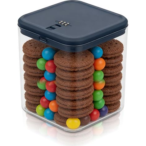 Boîte De Rangement Plastique Avec Cadenas, Boite Transparente, Aliments Et Téléphone, Boîte Rangement 14.1×14.1×16CM (1/5)