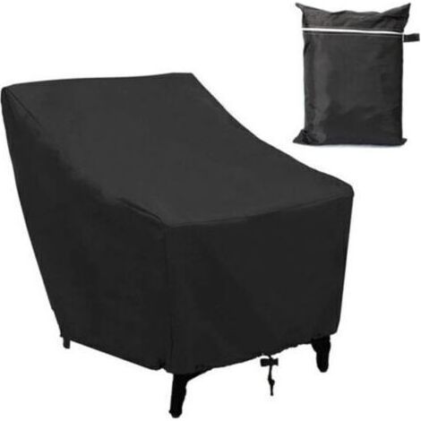 Housse de fauteuil de jardin extérieur avec siège profond Housse de chaise de patio imperméable 210D UV et coupe-vent avec corde réglable, 8989120 cm (1/4)