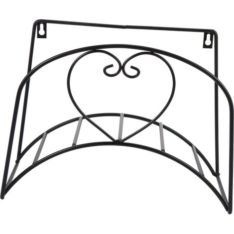 Support pour Tuyau en Fer Rangement D’arrosage Noir Mural Jardin et Intérieur, Structure Murale, Organisation Compacte, Style Simple et Élégant (1/5)