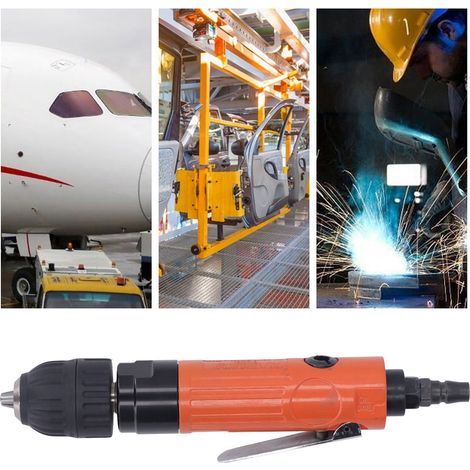 Perceuse pneumatique droite industrielle avec connecteur WH-3/8, 22 000 tr/min