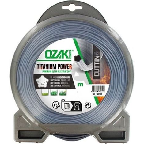 Fil bi-matière débroussailleuse 2,4 mm – Longueur 97 mètres – Pentagonal 5 lobes – Résiste jusqu'à 260°C pour coupes précises – Ozaki