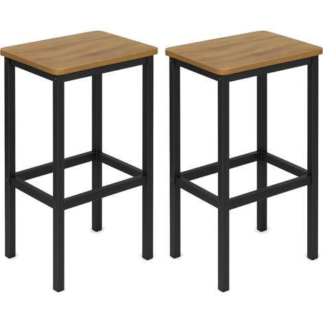 Sgabello in legno di ontano per bancone cucina, set da 2, 40x30x65 cm, I Begryf