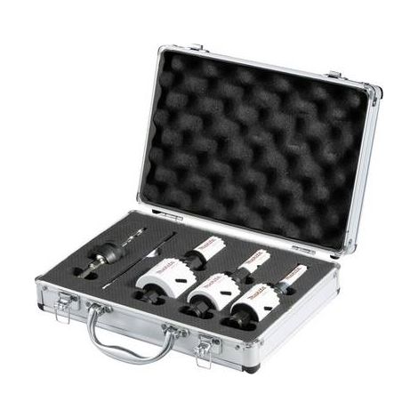 Makita – Set de scies cloches 7 pièces pour acier, aluminium et bois – Diamètres 19 à 57 mm – Capacité de coupe 44 mm – E12304 (1/2)