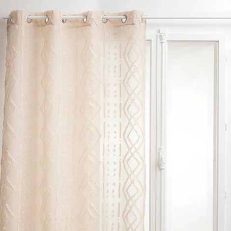 Cortina Sama Patrón de jacquard - lino 140x240 cm - Atmosphera créateur d'intérieur (1/3)