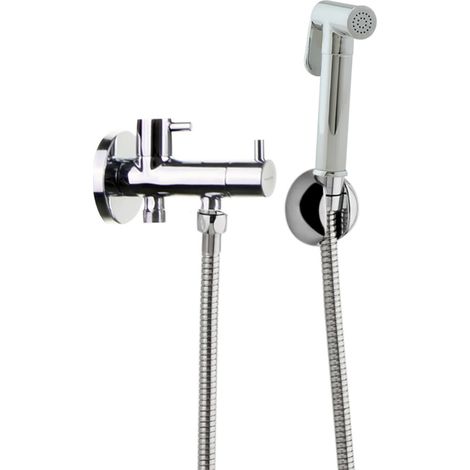 Ensemble pour WC avec douchette Chromé en laiton, 2 sorties d'eau - 113702WC (1/2)