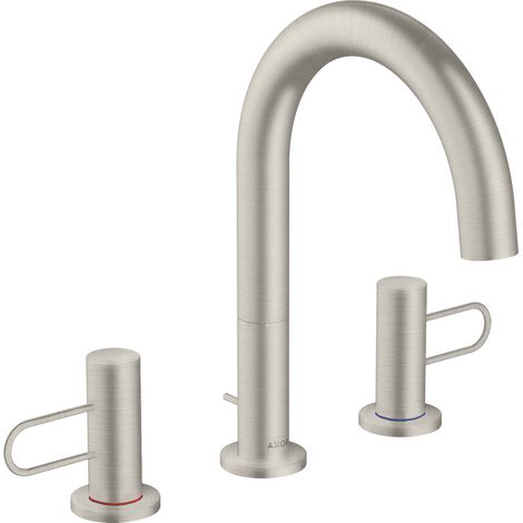 Robinet de lavabo à 3 trous AXOR UNO 200 avec levier en acier inoxydable aspect acier inoxydable (1/2)