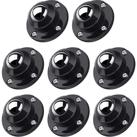 Lot de 8 roulettes auto-adhésives pour meubles, capacité de charge de 12,7 kg par roulette, roulettes pivotantes à profil bas - FFY (1/4)