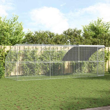 Hühnerkäfig 3 pcs Silber 600 x 200 x 200 cm Stahl und PE (1/5)