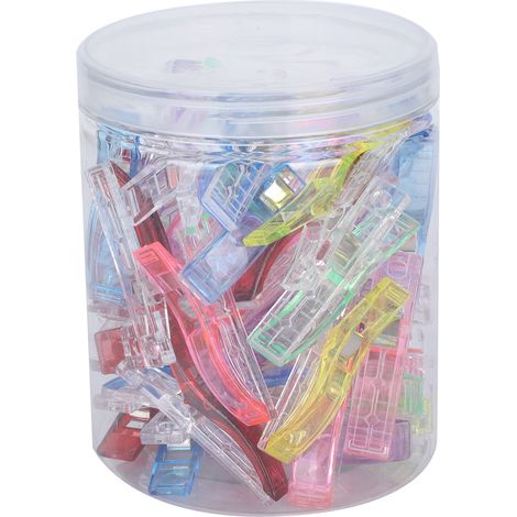 50 pinces à quilting en plastique de couleurs assorties, pinces à couture manuelles, organisateur de papier de bureau (1/5)