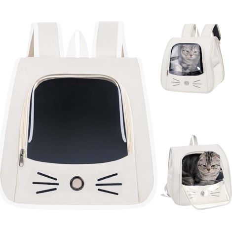 Faltbare und tragbare Katzentransportbox, Haustierrucksack mit Netzfenster, leicht und atmungsaktiv, ideal für kleine Hunde und Katzen, kompakte und zusammenfaltbare Transporttasche (1/5)